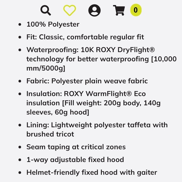 ROXY Jetty Girl Insulated Ski / Snowboard Jacket - Picture 15 of 16